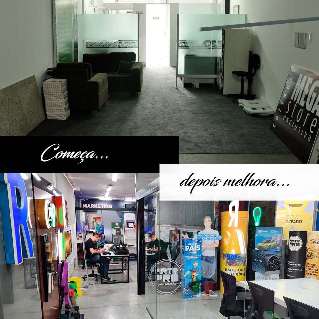 A fábrica antes e depois